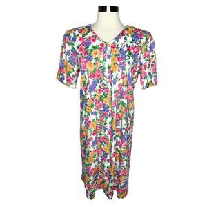 Vintage 80’s Champagne West Floral Cottagecore Dress - Size 10